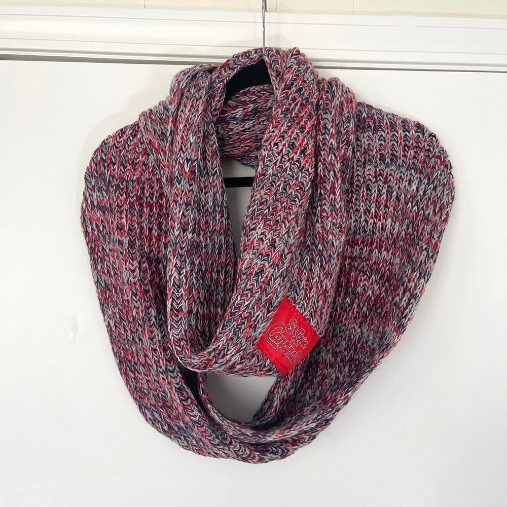 NWOT St Louis Cardinals Scarf Knit Red‎ Gray MLB Baseball Neck Warmer Accessory